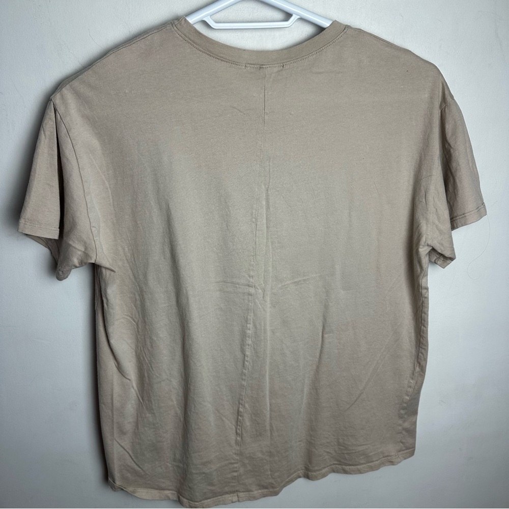 Tres Bien Go Climb A Cactus Shirt 100% Cotton Women's Size Petite Large Tan - Picture 4 of 9